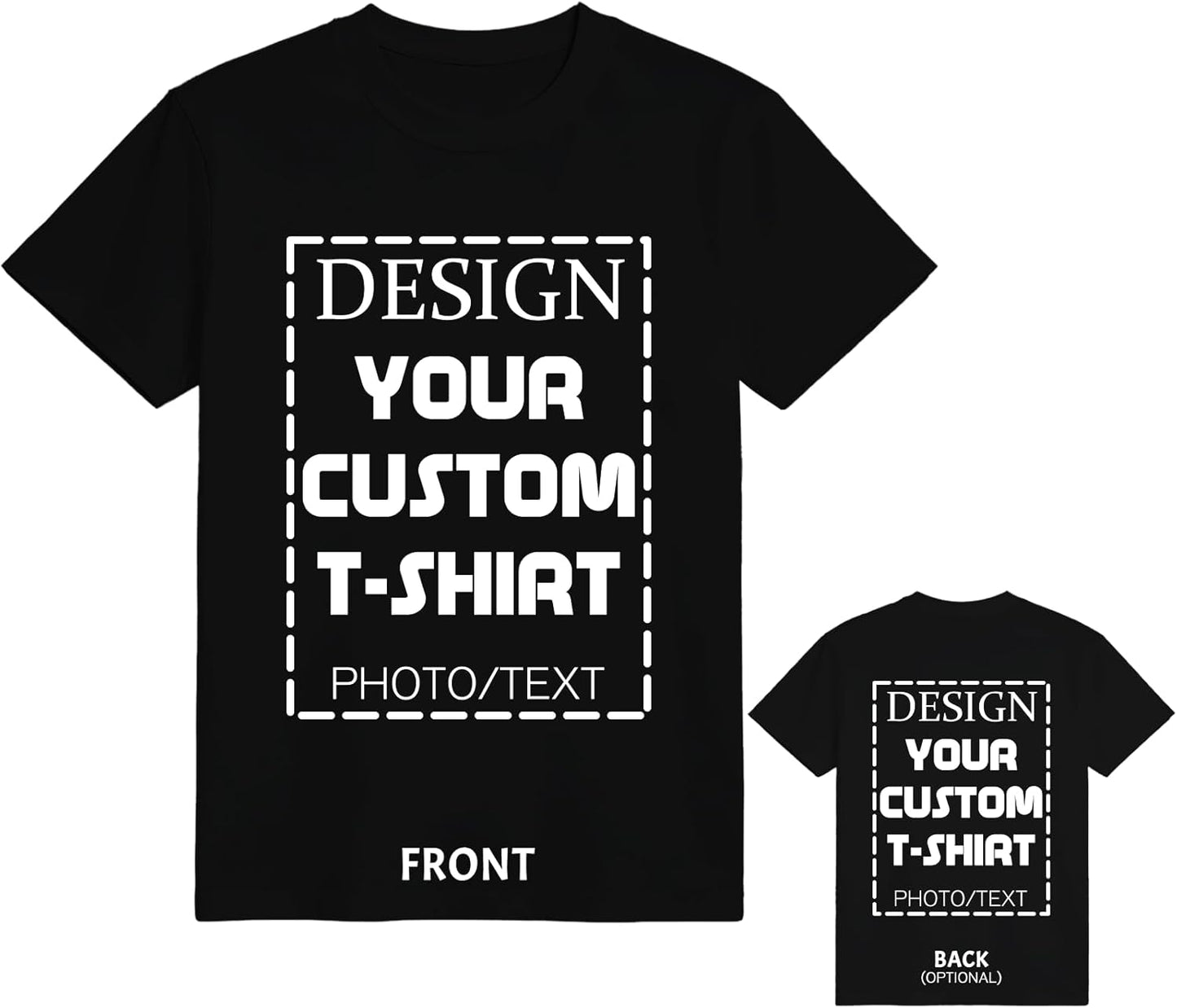 ISUNMEA Custom T-Shirts Design Your Own, Personalized Photos Shirts with Text/Image Customizable Cotton Tees for Men Women