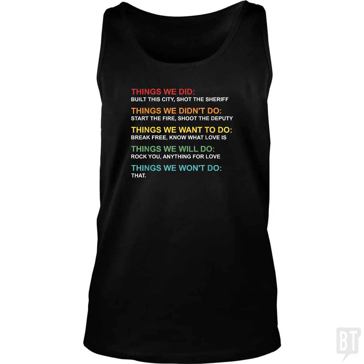 Things We Did Tank Top