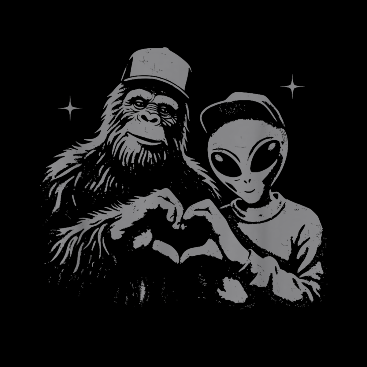 Bigfoot And Alien Long Sleeve