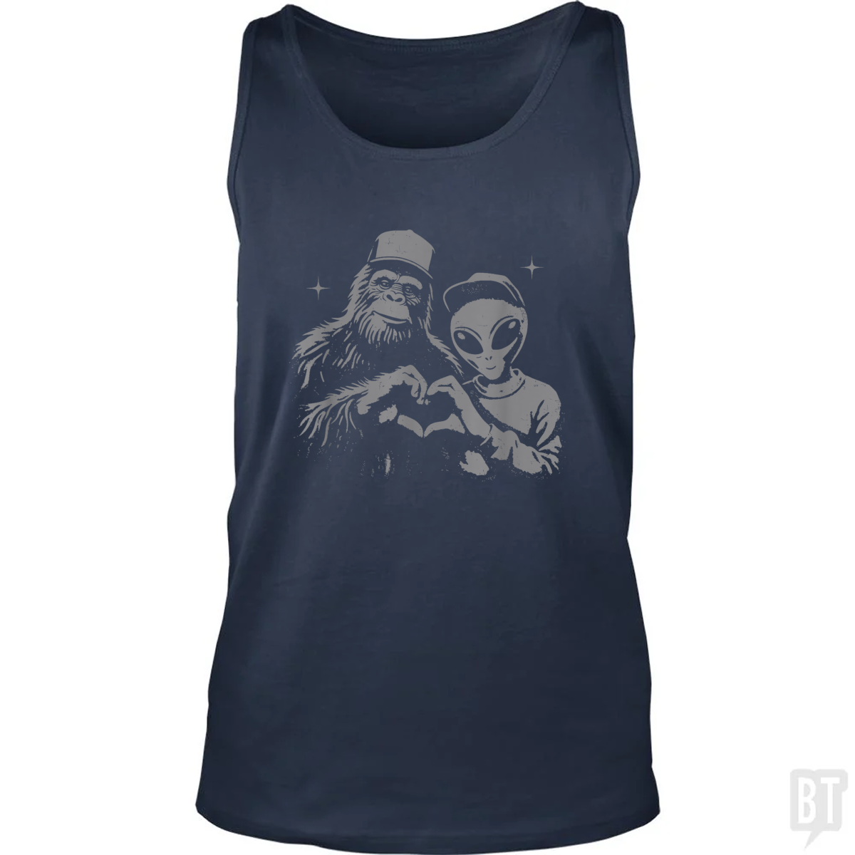 Bigfoot And Alien Tank Top