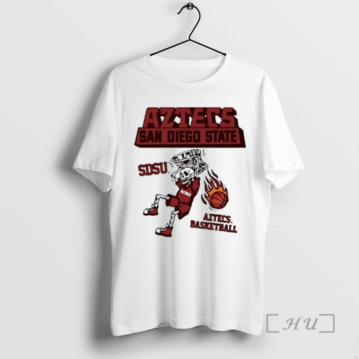 Officials Aztecs San Diego State Sdsu Skeleton Basketball Dunking Flaming Ball Premium T Shirts Sweater