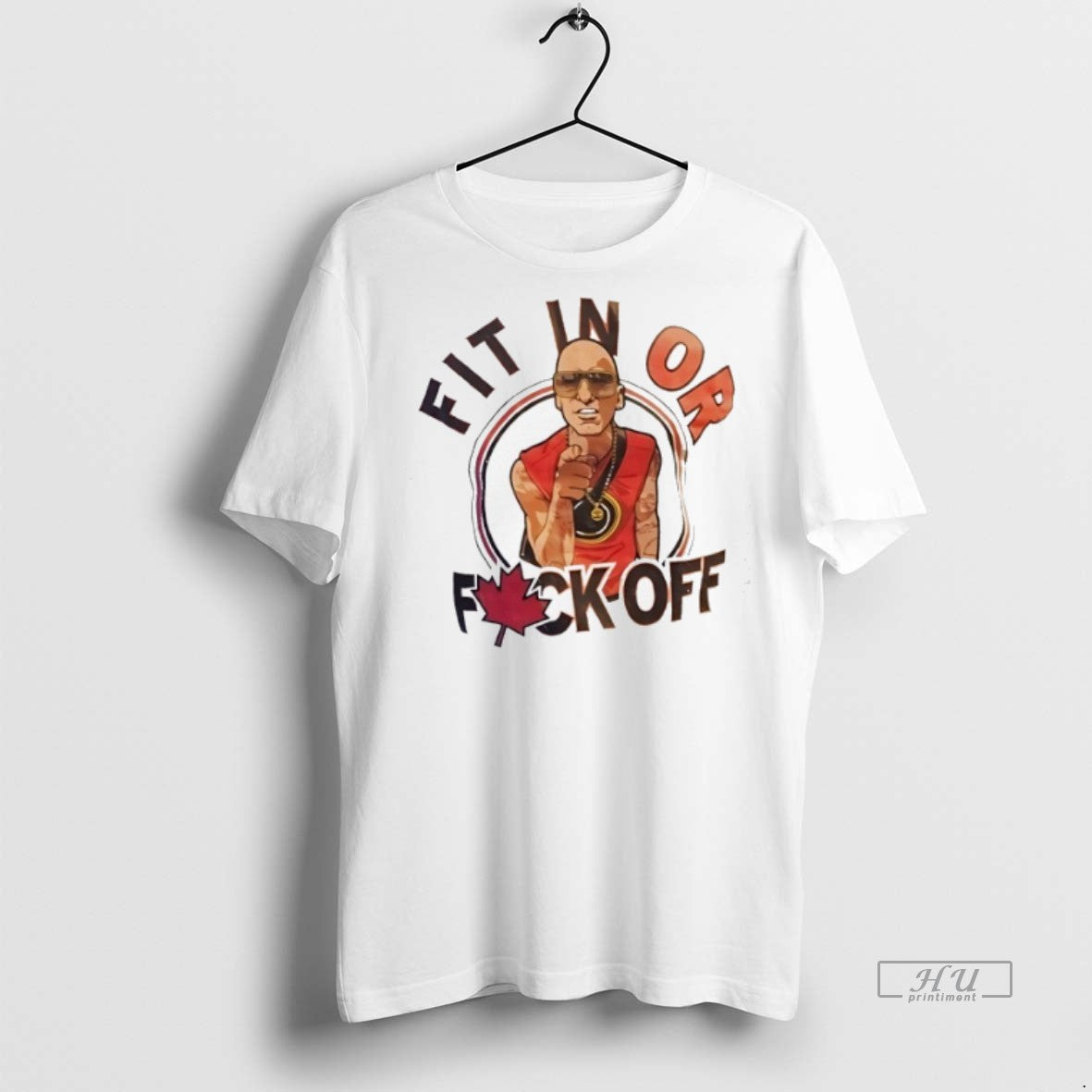 Officials Fit In Or Fk Off Canada Maple Leaf Tee Shirt Sweater