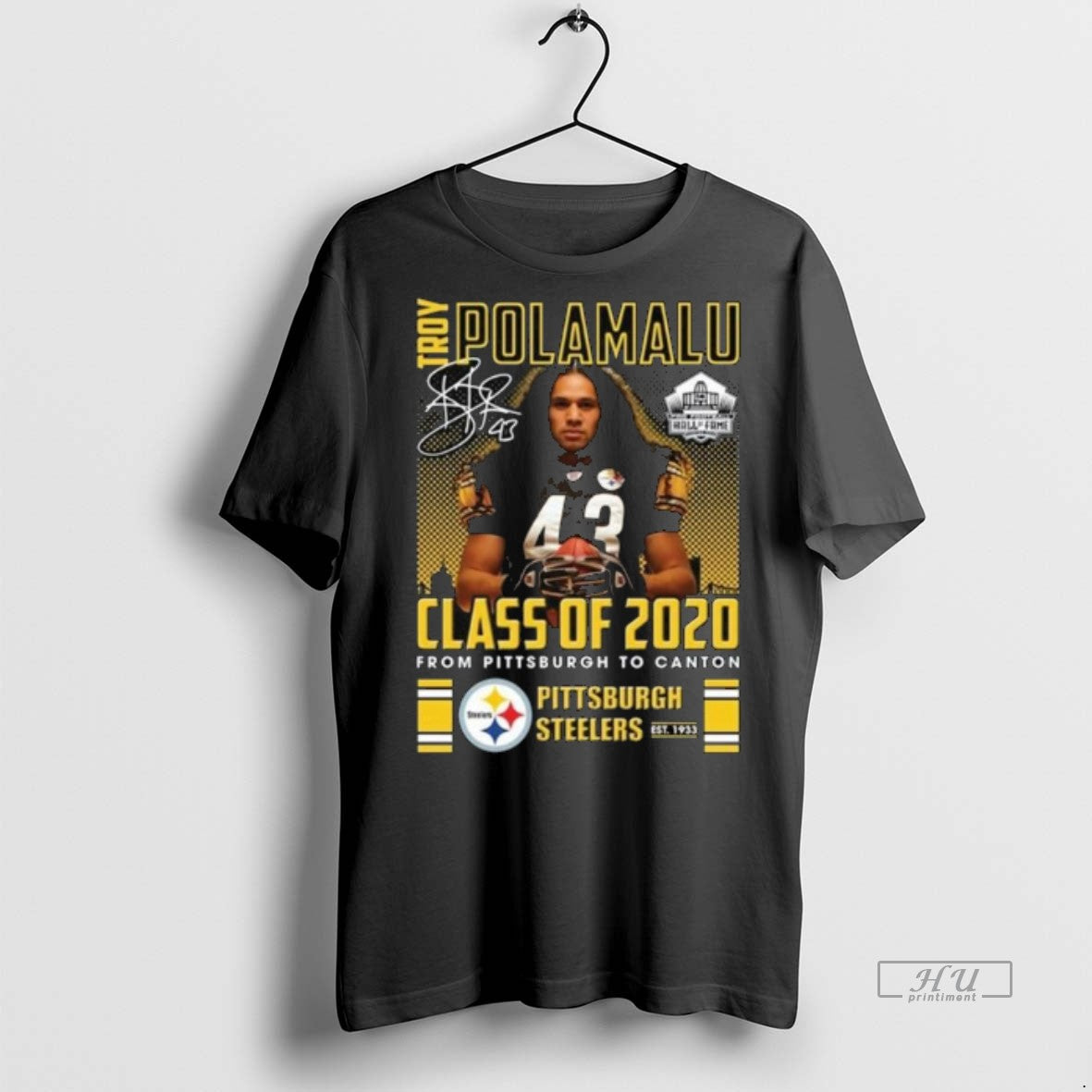 Officials Trending Troy Polamalu Class Of 2020 From Pittsburgh To Canton Signature Long Sleve Tee