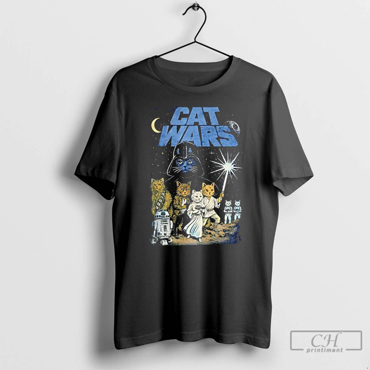 Premium Cat Wars Space Cat Star Wars Parody Vintage