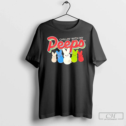 Premium Chillin With My Peeps Easter Egg T Shirts