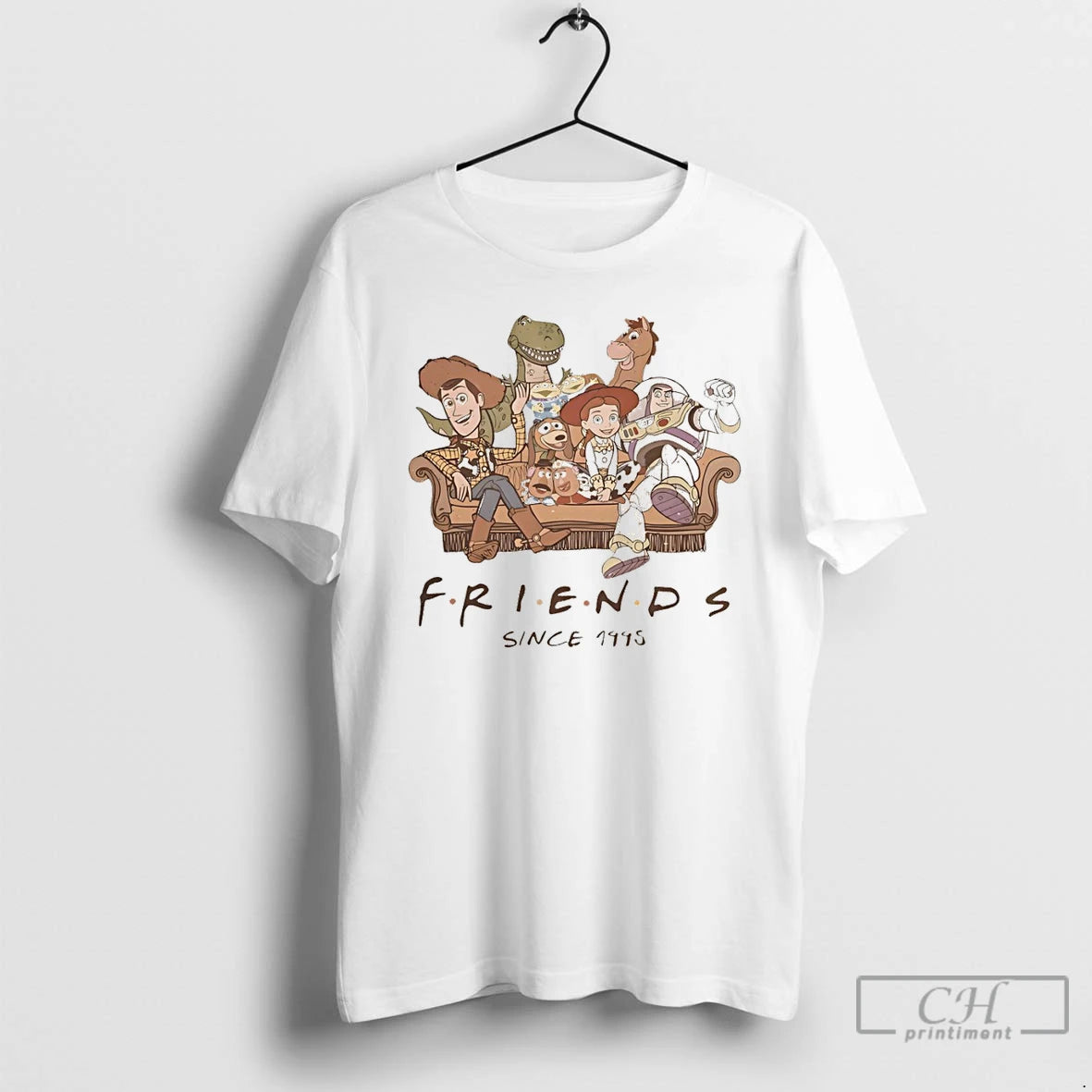 Premium Disney Toy Story Buzz Lightyear Woody Jessie Bo Peep Friends Since 1995 T Shirts