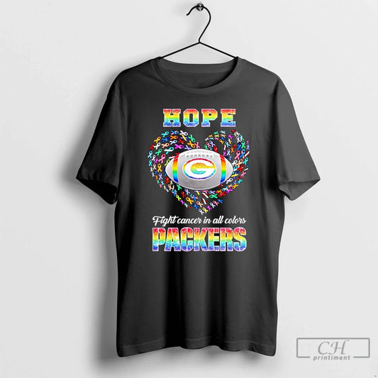 Premium Hope Green Bay Packers Fight Cancer In All Colors T Shirts