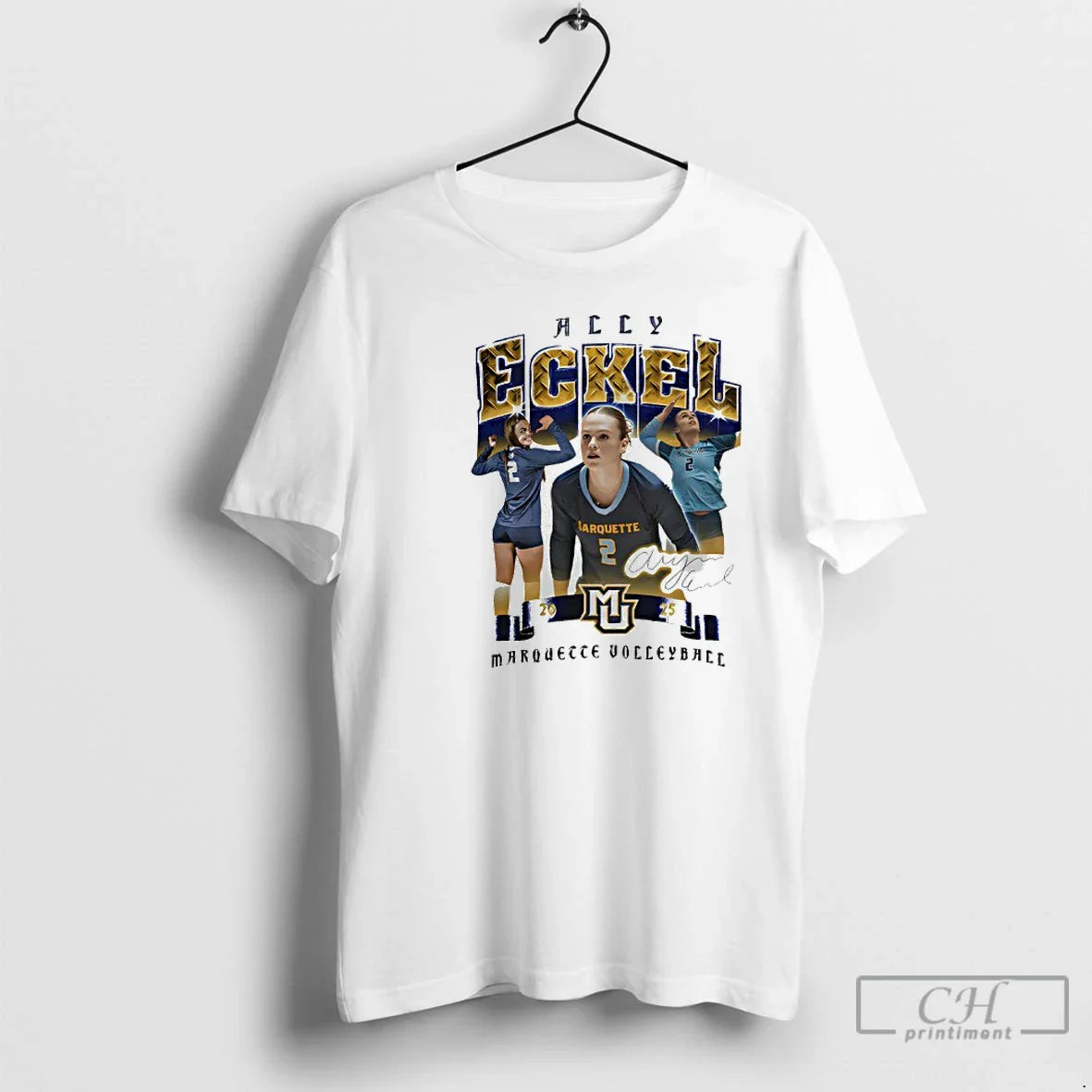 Premium Marquette Volleyball Allyson Eckel Graphic Signature T Shirts