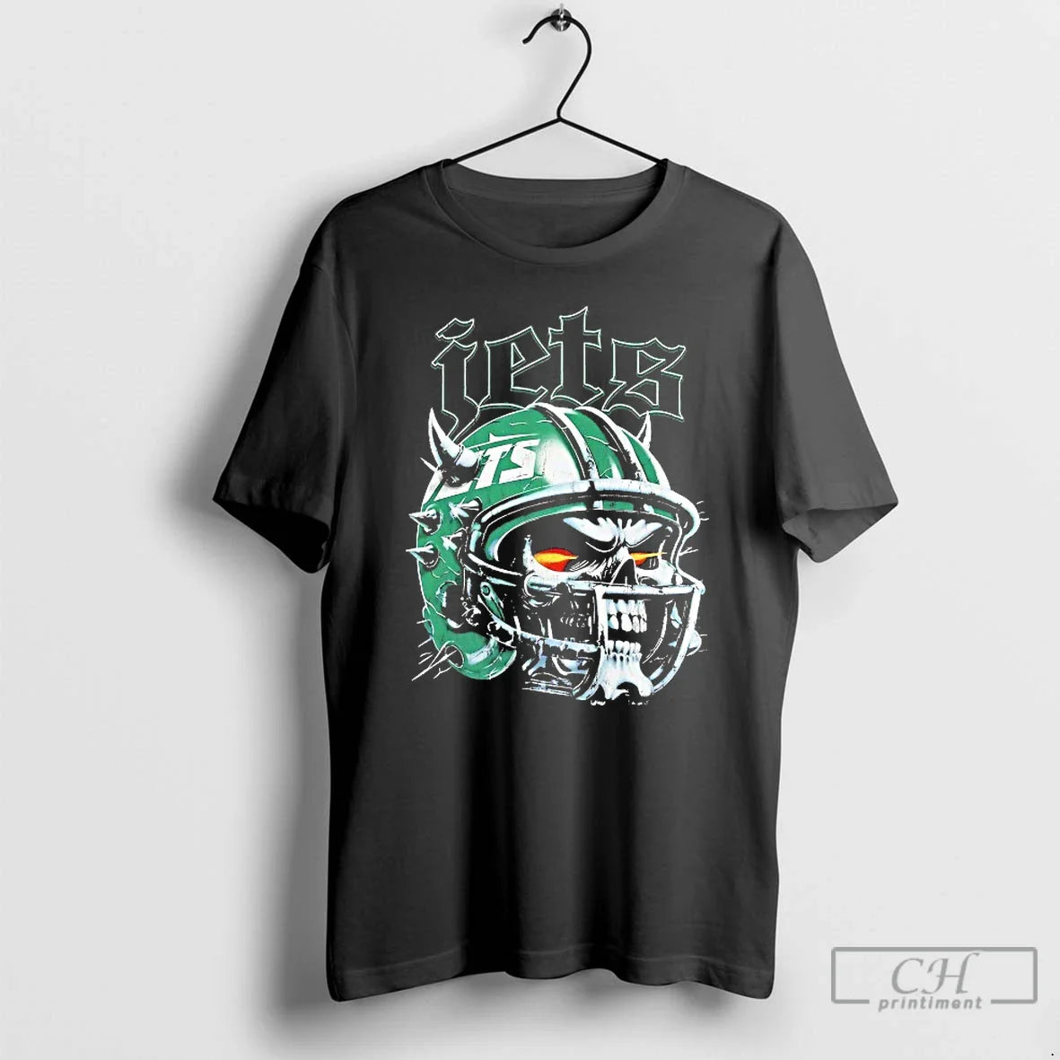Premium New York Jets Skull Helmet T Shirts