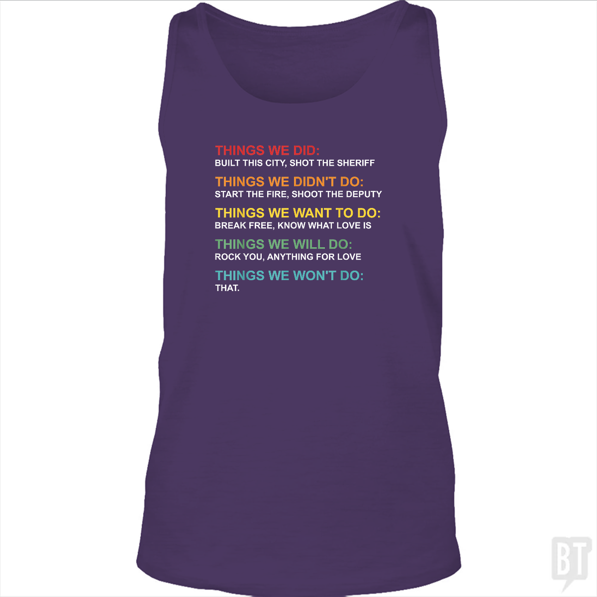 Things We Did Tank Top