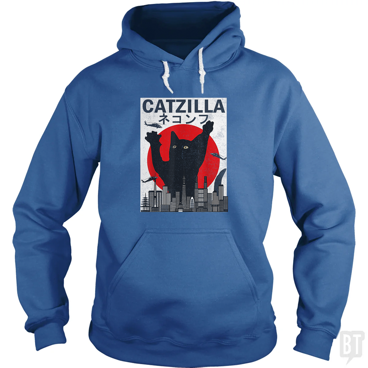Vintage Catzilla Japanese Sunset Hoodie