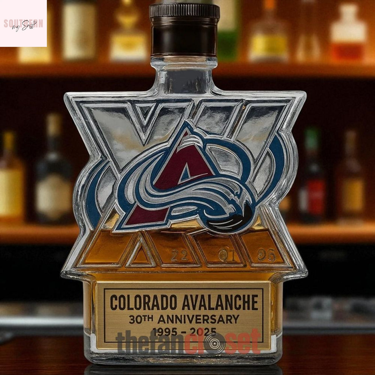 Colorado Avalanche 30th Anniversary Whisky Bottle