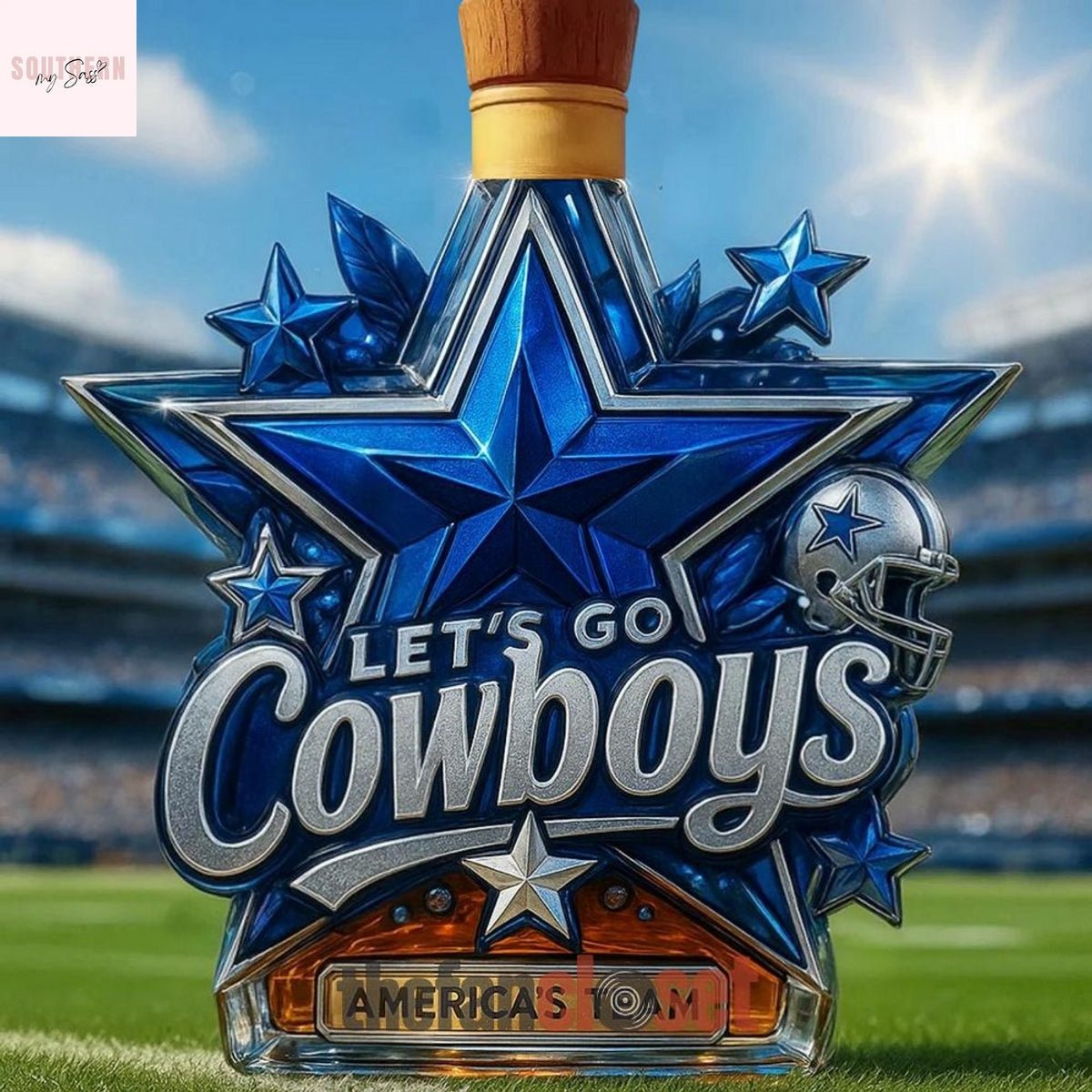 Dallas Cowboys America Team Football Whiskey Bottle