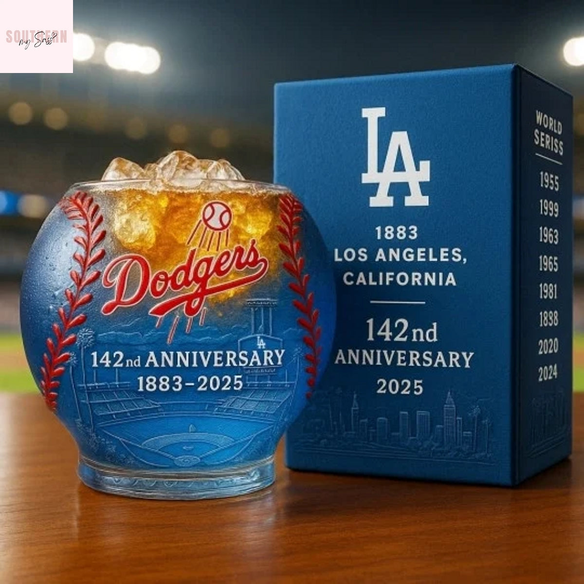 Los Angeles Dodgers 142nd Anniversary Whiskey Glass 2025
