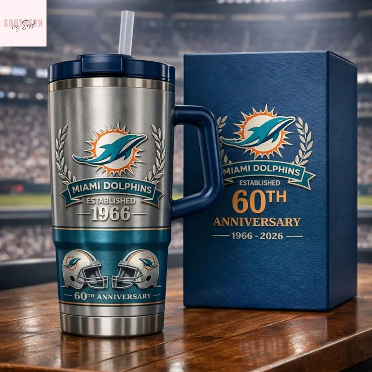 Miami Dolphins 60th Anniversary 1966-2026 Tumbler