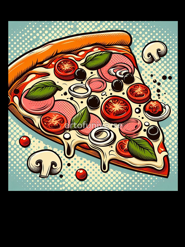 Slice of Pizza Pop Art Style by artofuniverse