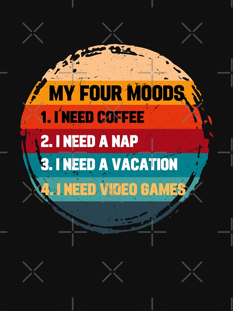 Men's Novelty Sarcastic Funny I Need Coffee I Need A Nap   I Need Vacation I need video games Retro by BOHOVIN