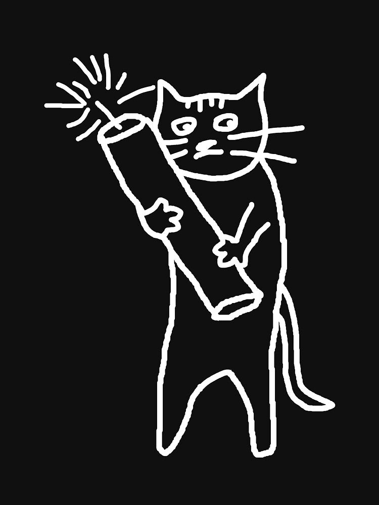 Frazzled Cat with a Firecracker by mrtraz