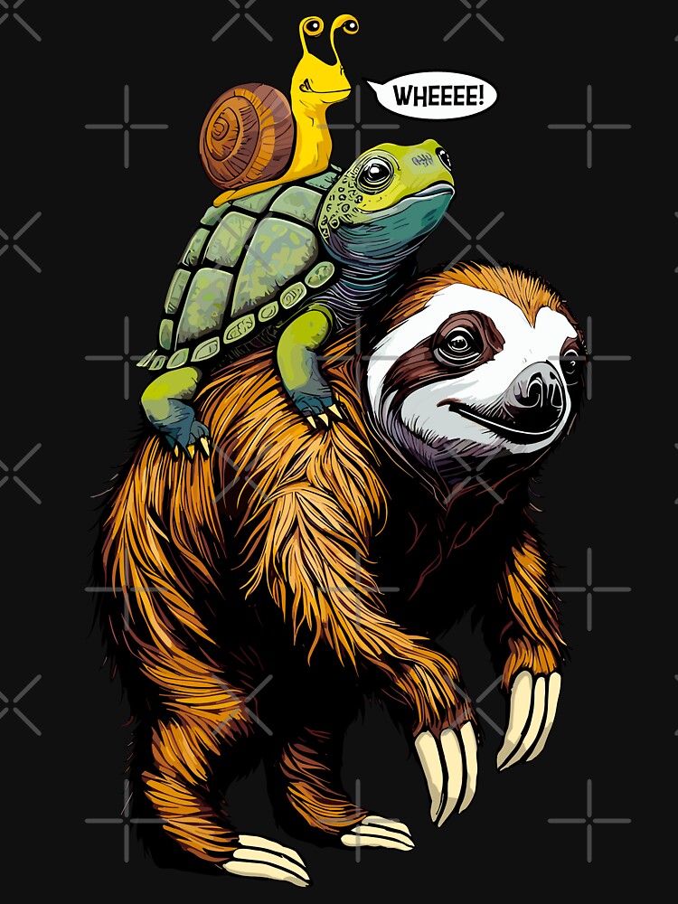 Sloth Turtle Snail Piggyback Slow Animal Speed Race by GrandeDuc