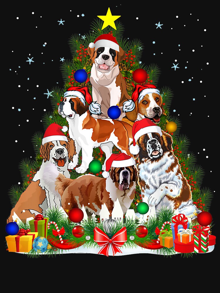 Funny St Bernard Dog Christmas Tree by ManishDayal