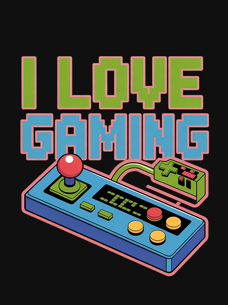 I Love Gaming Pixel Art Gamer Statement by tlallimicrichi