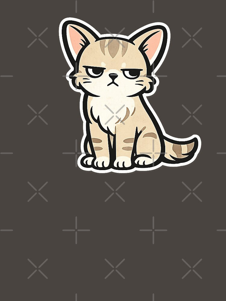 Grumpy but Cute – Sassy Cartoon Cat with Attitude by AvalonTshirts
