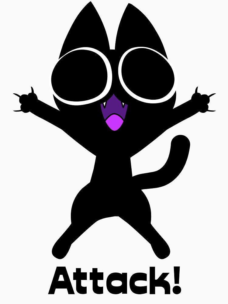 Cute Black Cat Attack! by CatShirtDotShop