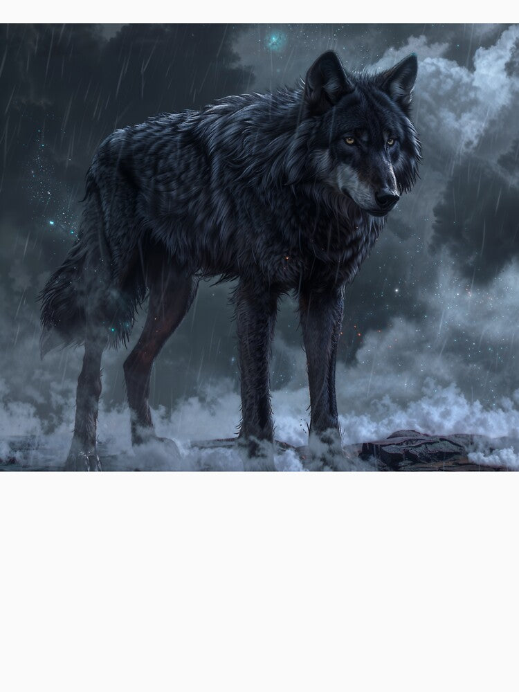 Wolf Stone Dark Storm Art by QuantumDrift