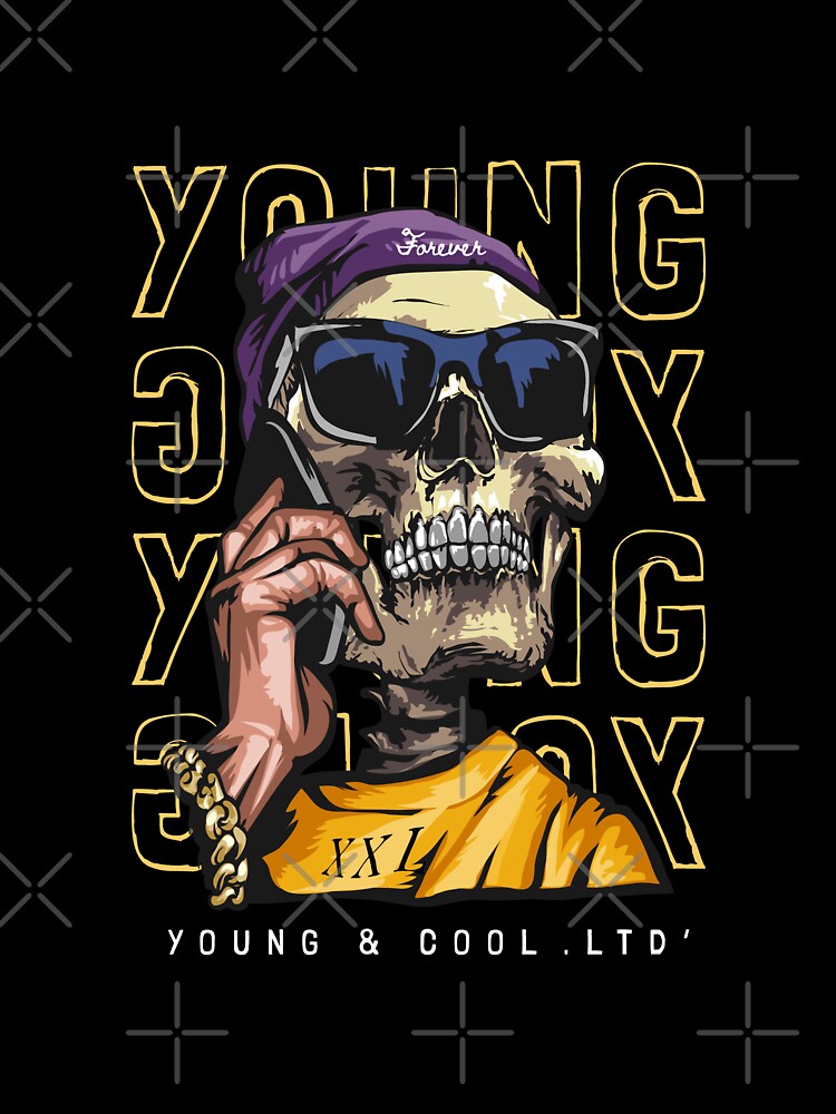 Typography Slogan with Skull Sunglasses Smartphone Illustration by Peekonet