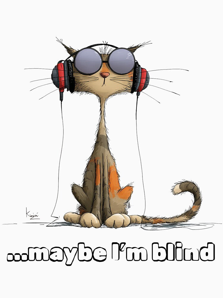 Maybe I’m Blind – Funny Cat in Glasses Illustration by EVESTUDIOART
