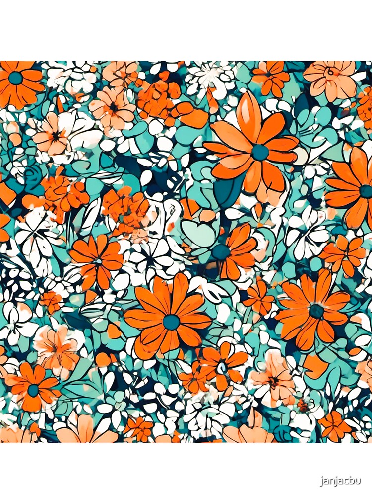 Printed fabric, stylized flowers by janjacbu