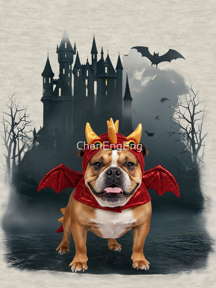 Funny Dragon Dog Costume | Cute Bulldog Halloween Fantasy by ChenEngEng