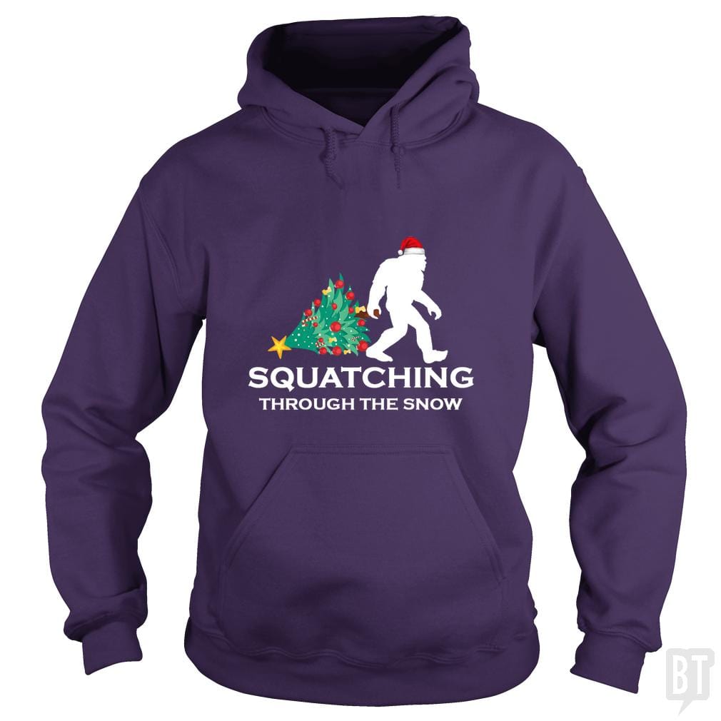 Squatching Through The Snow Bigfoot Hoodie