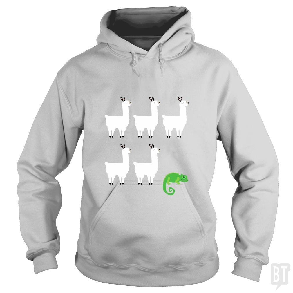 Llama, Llama, Llama, Llama, Llama, Chameleon Hoodie