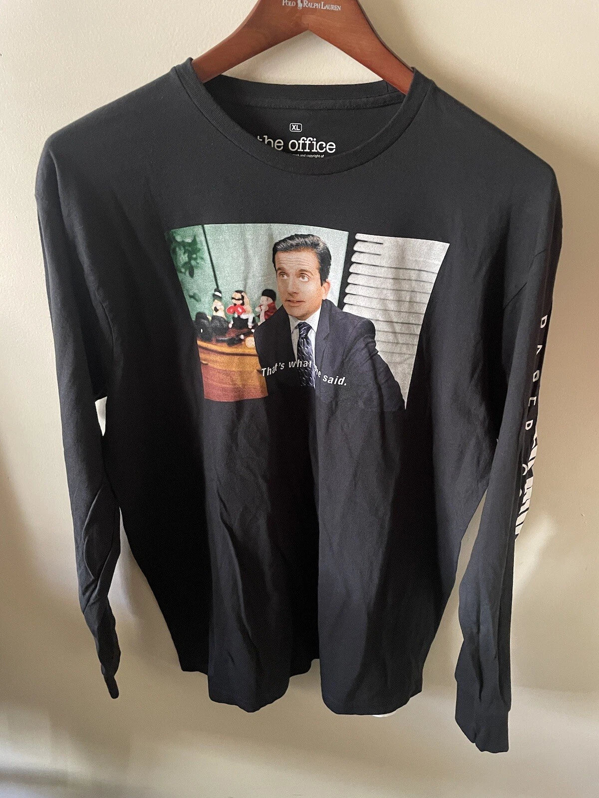 THE OFFICE MENS LONG SLEEVE SHIRT.(BLACK)SIZE-XL. 100%COTTON.THAT’S WHAT SHE.SAI