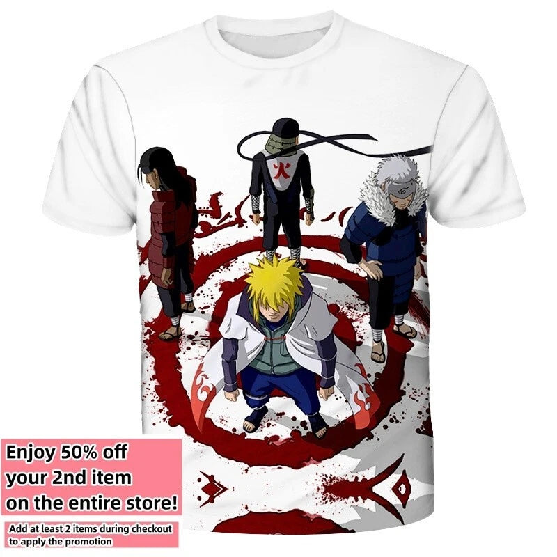 Anime Manga NARUTO T-Shirt Double-Sided Unisex Adult Size Large Medium Small