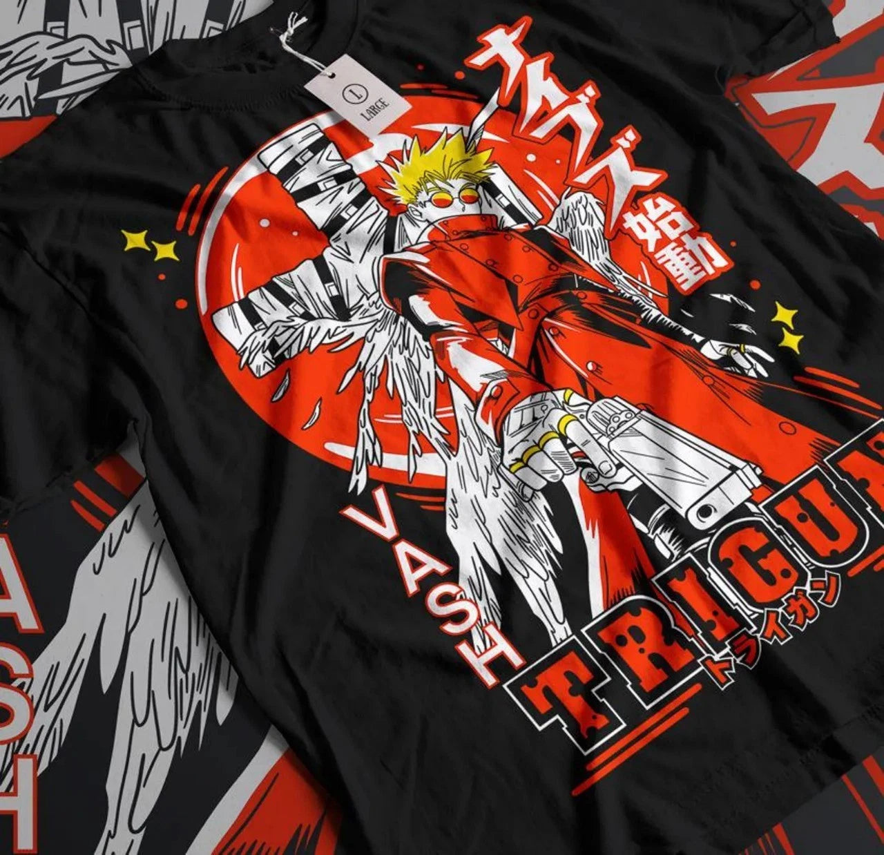 Trigun Vash The Stampede Moon Funny Anime Tee, Gift Shirt, Manga T-shirt, Unisex