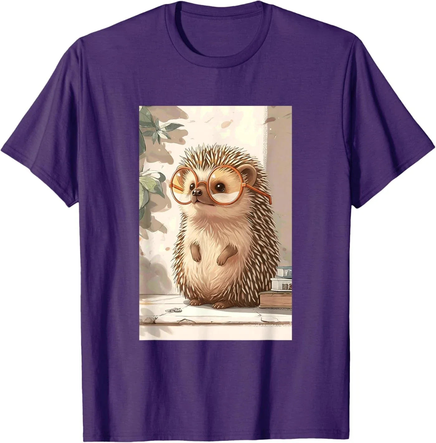 Hedgehog Cute Cub in Glasses Japan Anime Kawaii T-Shirt