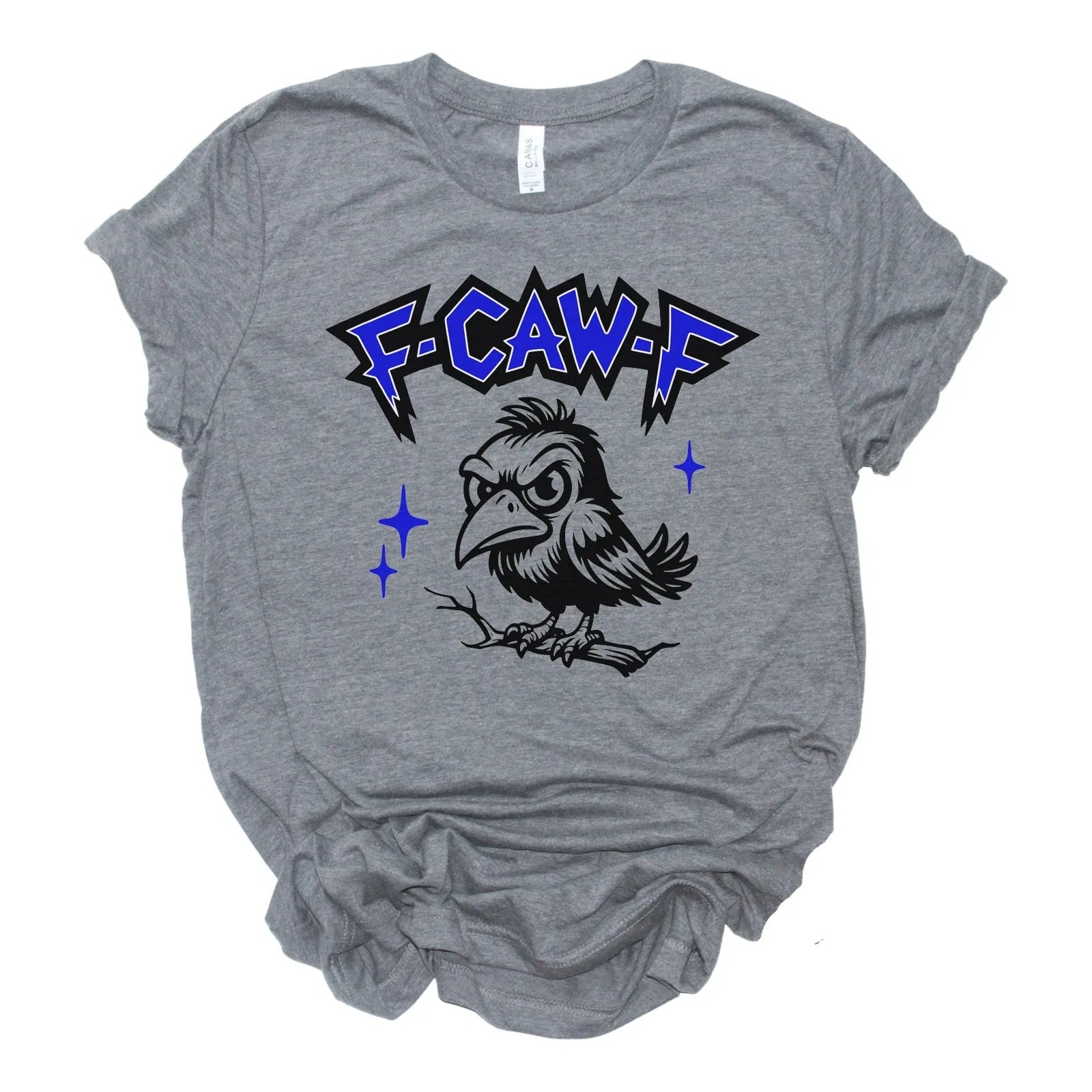 Funny F-Caw-F Adult Unisex Jersey Tshirt, Sarcastic Crow Black Bird Raven Tee