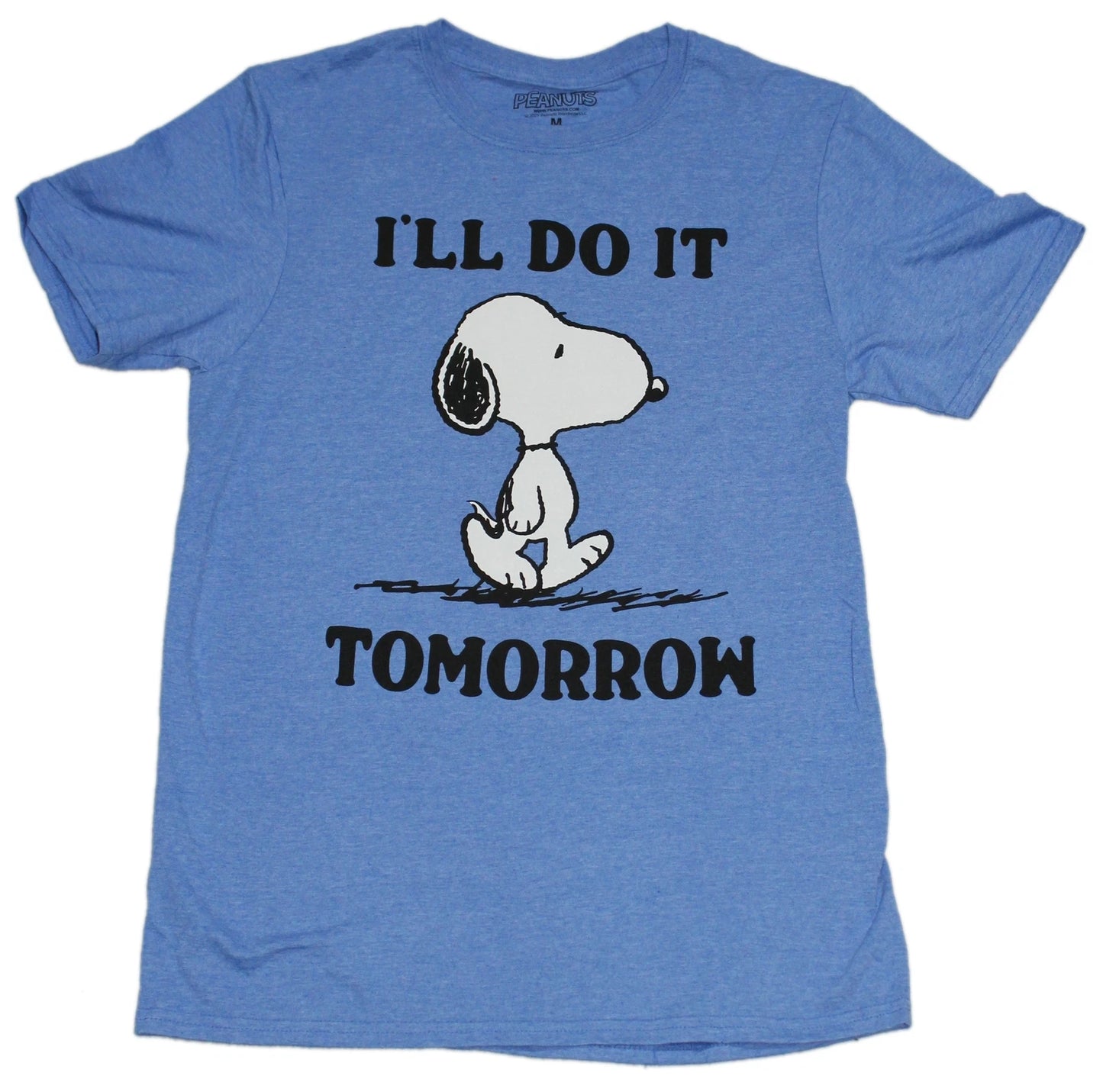 Peanuts New Adult T-Shirt - Snoopy I'll Do It Tomorrow Image
