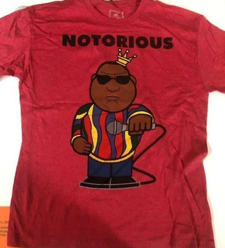 BROOKLYN MINT Biggie Smalls B.I.G Cartoon Crown & Mike T-SHIRT Tee SM M L XL XXL