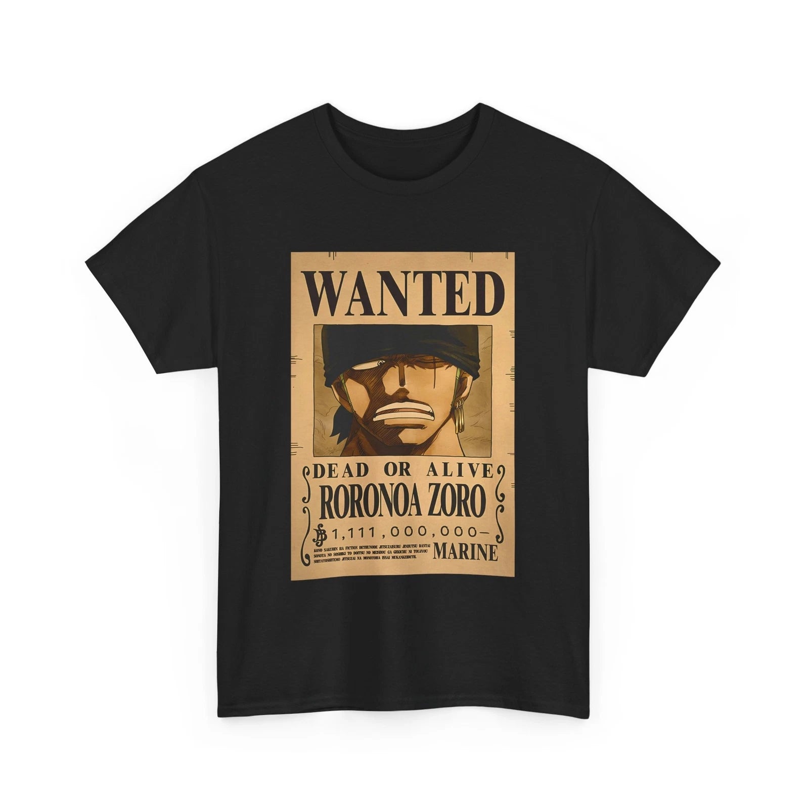 Zoro Wanted Poster Shirt | One Piece Anime Tee | Roronoa Zoro Bounty Shirt