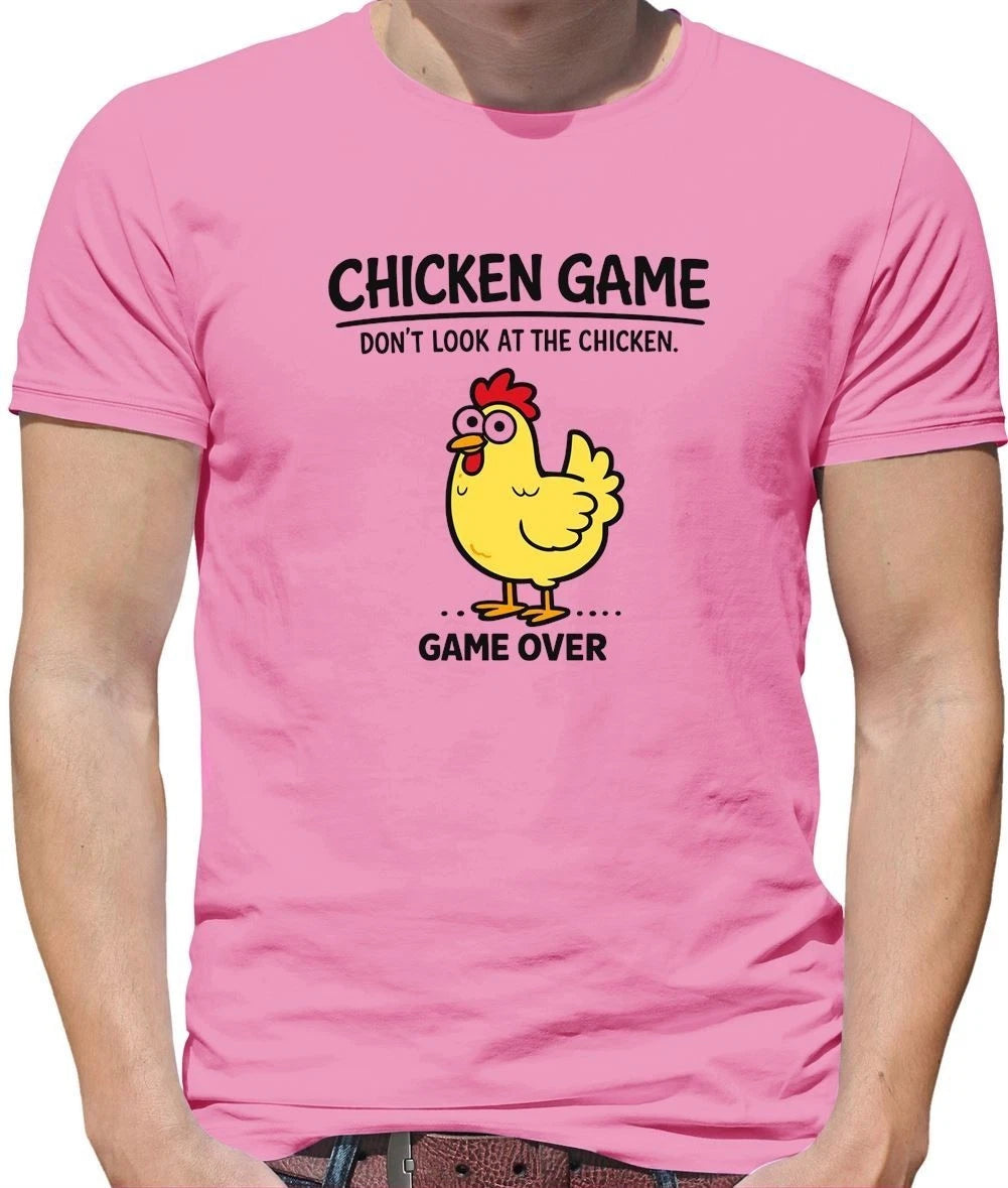 Game Over Chicken Funny Graphic - Men's T-Shirt - Chickens Love Meme Novelty