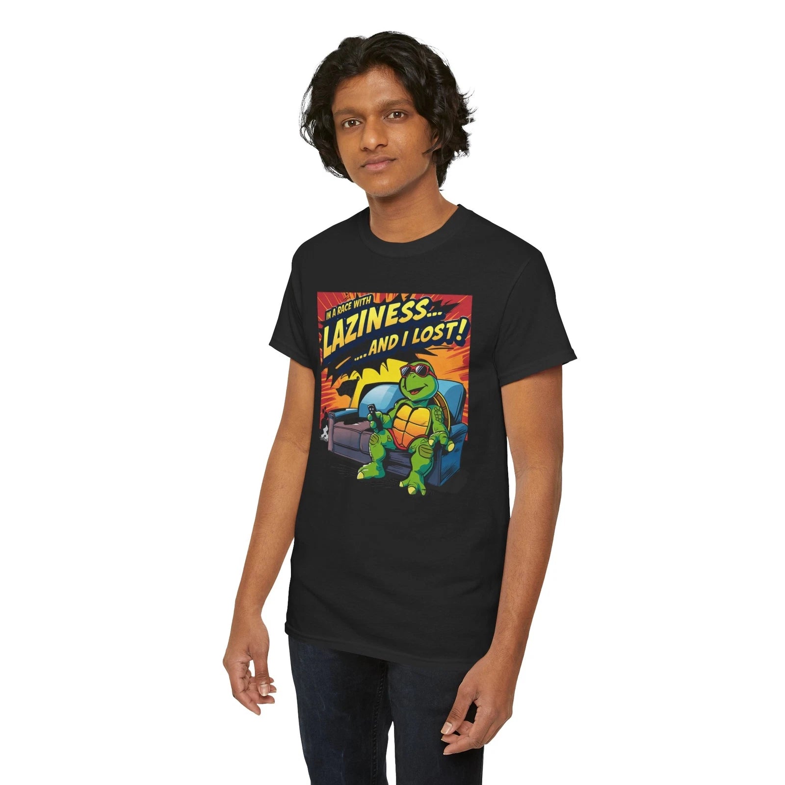Superhero Comics T-Shirt | Hero Fan Tee | In a race with laziness… and I lost!