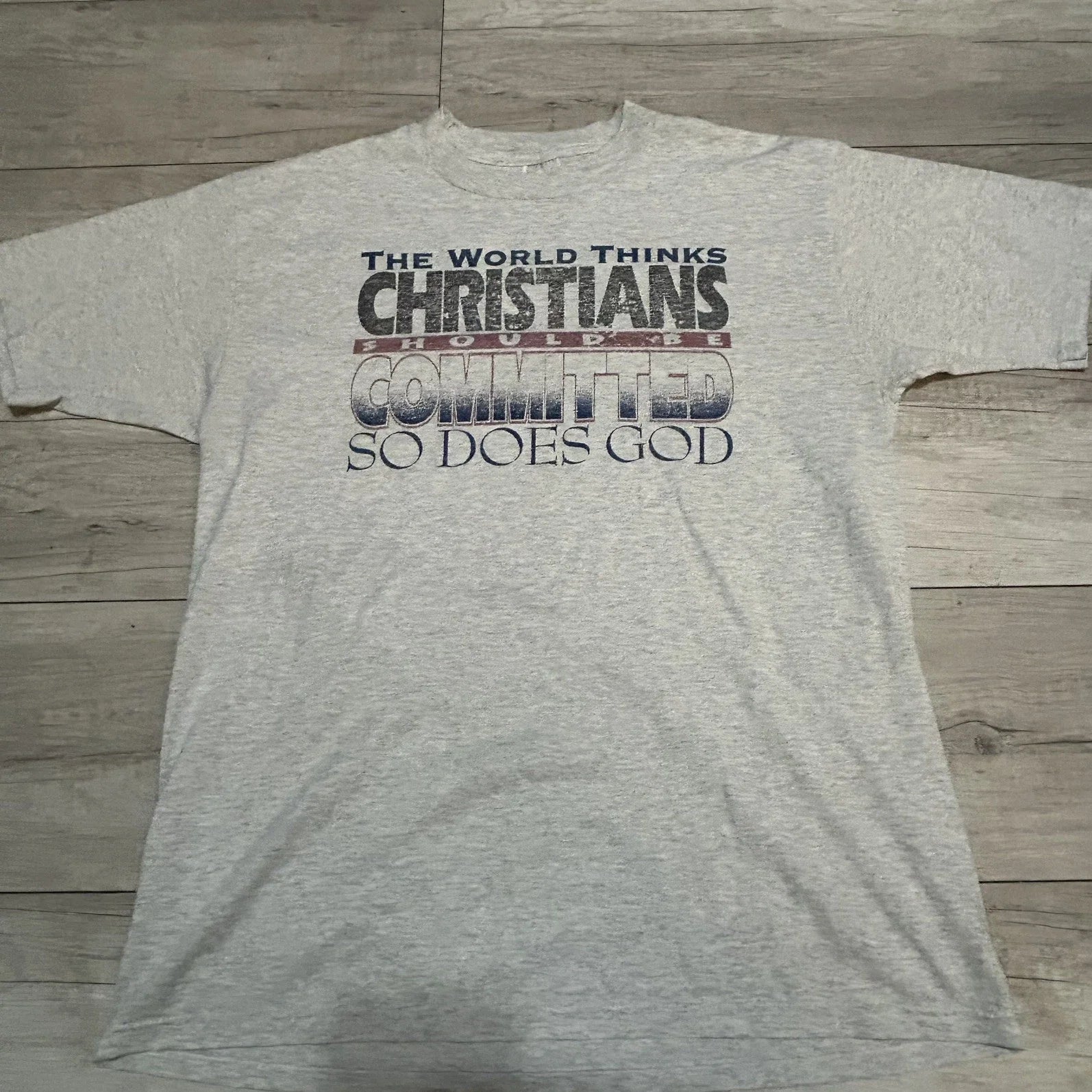 Vintage 1990s Christian Quote Jesus Hanes Heavyweight Men's Size L