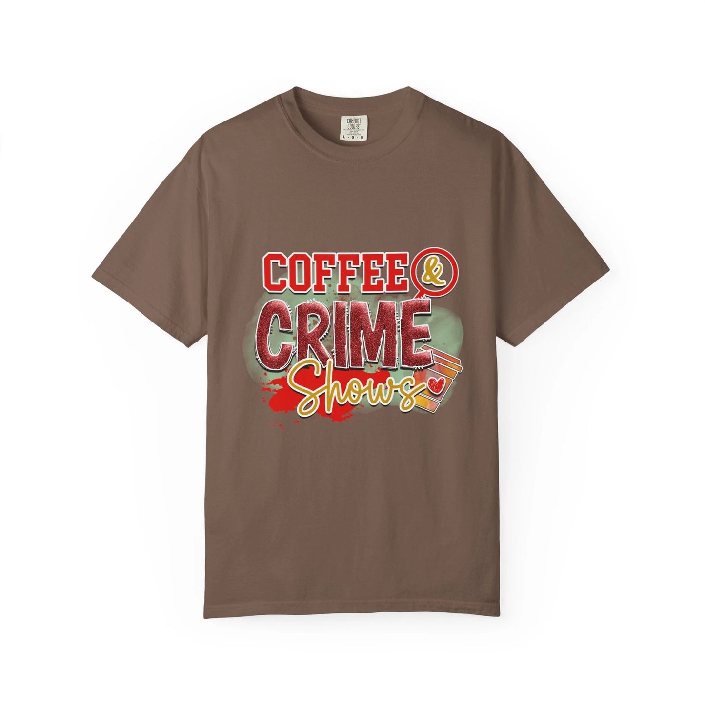 Coffee & Crime Shows Unisex T-Shirt,Funny Tees,Gift for Coffee Lovers,Crime Fans