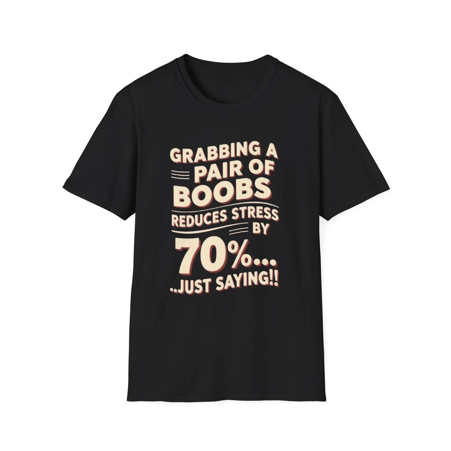 Funny Boob Grab Unisex T-Shirt, Stress Reducing Shirt, Humorous Grabbing Boobs
