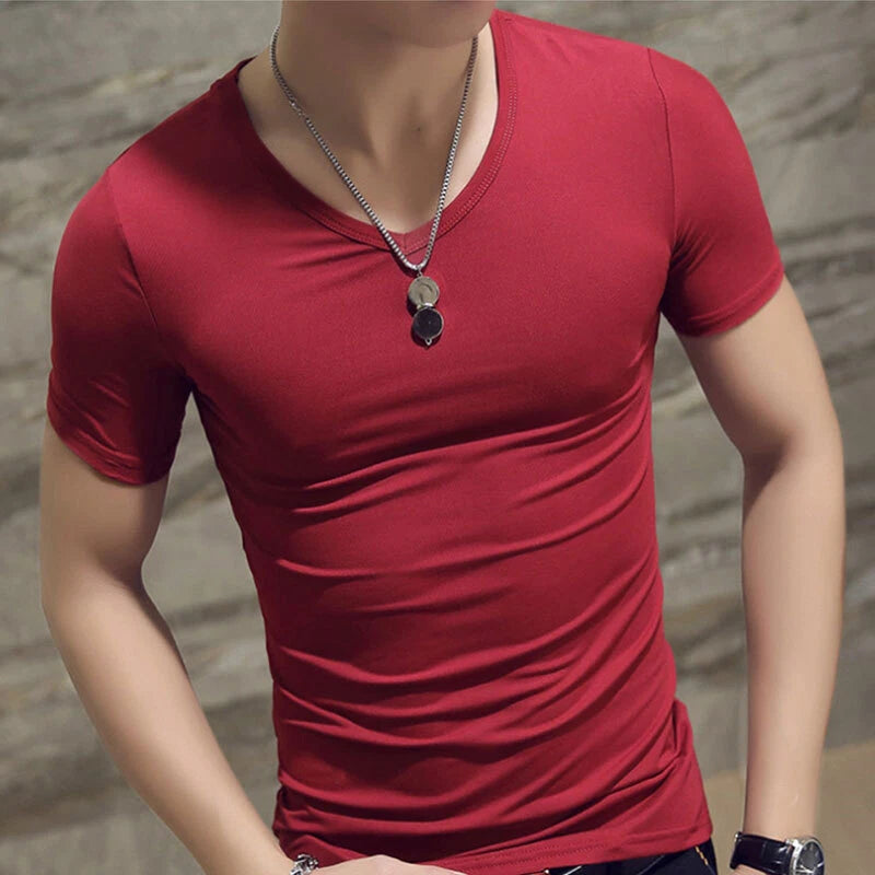 Summer Men Gym Sports Short Sleeve Slim Fit Muscle T-Shirt Casual Tops Blouse  ♧