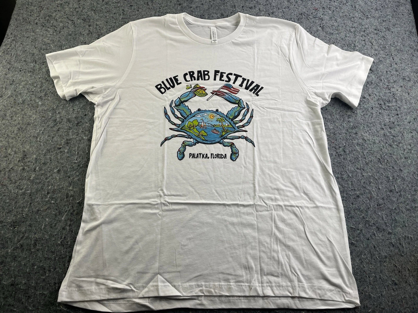 Blue Crab Festival Palatka FL Graphic T Shirt 2XL Far Out Funny Peace Crab