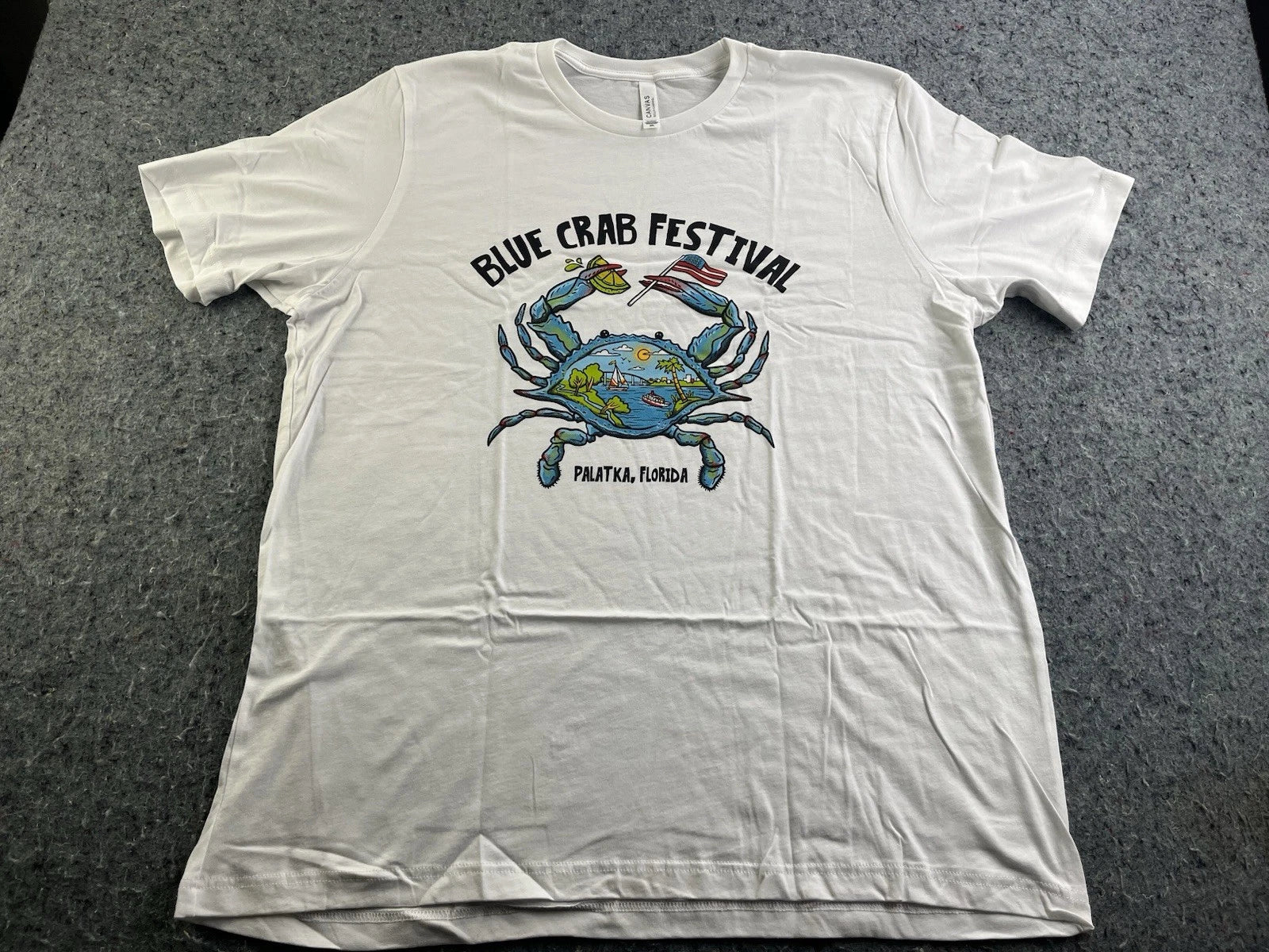 Blue Crab Festival Palatka FL Graphic T Shirt 2XL Far Out Funny Peace Crab
